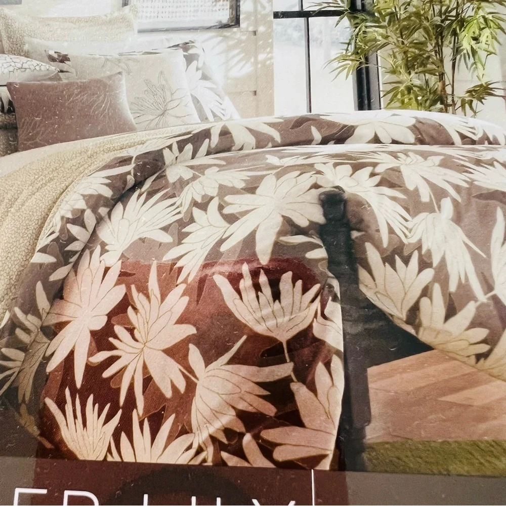 NWT notNeutral Ginger Lily Twin Duvet Cover Set – Modern Floral, 2-Piece, Cotton